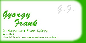 gyorgy frank business card